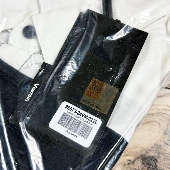 NWT Harley Davidson #1 Victory Mens 3XL White Cotton Twill Colorblock Shirt - Picture 4 of 5